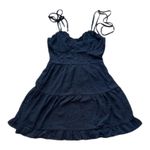 Wild Fable  Black Swiss Dot Tiered Ruffle Mini Dress Spaghetti Strap Photo 3