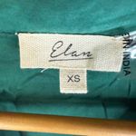 Elan Sand Dollar Teal Pink Button Up Tunic Shirt Womens XS Rayon Roll Tab Sleeve Photo 3