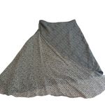 Max Studio 100% Silk Asymmetrical Midi Skirt Small Black Brown White in EUC Photo 2