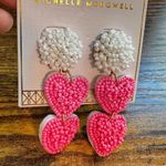 NWT Michelle McDowell Piper Pink Beaded Heart Earrings Photo 1