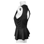 Ali & Kris  womens Medium sleek sleeveless black peplum top, elegant open back Photo 3