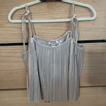 Walter Baker  Kristi Top Sparkly Metallic Pleated Tie Shoulder size Medium Crop Photo 2