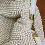 Vintage Beaded White Clutch Handbag with Dainty Flower Design Photo 13