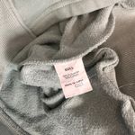 Boutique  Oversized 1/4 Snap Hoodie Pullover Womens L Sage Ribbed Photo 6