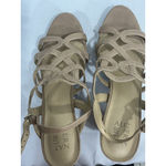 Womans Naturalizer Cameron 10 M Tan Faux Leather Strappy Sling Back Heel Sandals Brown Photo 5