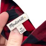 Madewell  Top Women Size XS Buffalo Plaid Flannel Checkered Tie Front Deep V Neck Photo 1