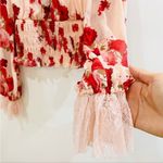 Free People  red and pink lace top Photo 10