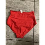 Cupshe  High Waisted Ruched Swim Bikini Bottoms Red Size L Photo 1