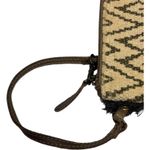 Myra Bag Southwestern Aztec Cowhide Leather Fringe Wristlet Clutch Black White Photo 2