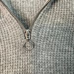 William Rast  Womens Medium Quarter Zip Pullover Gray Stretch Waffle Top Photo 2