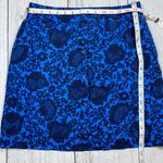 Boden USA Boden Sara Linen Button Front Blue Floral Skirt Photo 1