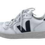 VEJA  V-10 Women's White Leather Low Top Lace Up Athletic Sneakers Shoes Size 8 Photo 0