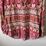 Garnet Hill 100% Silk Floral Green and Orange Ikat Women's Top Size 16 Photo 9