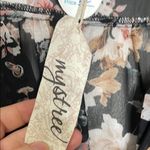 Mystree  Sheer Floral‎ Lace Up Blouse Photo 2