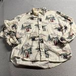 Garnet Hill  Cream Ski Print Winter Pajama Top 100% Cotton Size Small EUC Photo 0