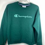 Champion  Women's Script Logo Powerblend Crewneck Sweatshirt Green Size Small Photo 0