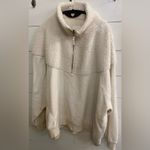 Aerie  Women’s Sz XXL‎ Cream Sherpa Holiday Hometown Quarter Zip Sweatshirt Photo 5