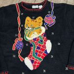 B.P. Design Vtg Kitty Cat Kitty Ugly Christmas Sweater Glitz Glam Sparkle VGUC Black Size XXL Photo 1