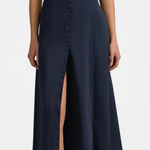 Favorite Daughter Navy Blue Demure Midi Shirtdress Photo 0