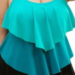 Bloomchic Teal Black Layered Look Flattering Tankini Size 14/16 Photo 6