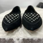 Tahari  Flats Esther Suede Grommet Detail studded Pointed Toe Black size 7.5 Photo 8