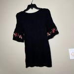 Embroidered Bell Sleeve Shirt Black Photo 5
