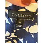 Talbots  Navy Blue And White Woodland Floral Jersey Tie Front Sheath Dress Size M Photo 8