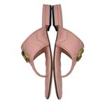Gucci GG Logo Marmont Leather Thong Flat Sandals Pink Gold Size 37.5 Photo 6
