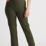 Quince Ultra Stretch Ponte Straight Leg Pants in Deep Olive Size Large Photo 0