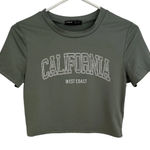 SheIn Womens S Unity Letter Graphic Crop Tee California West Coast Green Photo 0