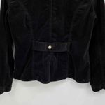 Bandolino  Blu Military‎ Jacket Womens Small Black Velvet Metal Buttons Pockets Photo 5
