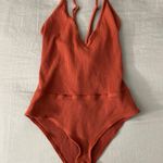 ZARA Burnt Orange Ribbed Bodysuit Photo 1