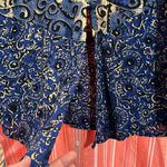 carole little  Button Down Short Sleeve Shirt Blue Print-Medium Photo 5