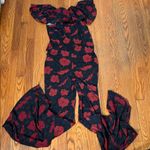 Free People Austyn One Piece Jumpsuit Red Floral Size S boho flare ruffle Photo 3