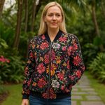 Philosophy NEW  Bomber Jacket Floral Bohemian Lightweight Pockets Full Zip XL Photo 1