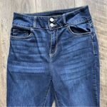 Cello High Rise Skinny Jeans Frayed Hem Lightly Distressed Size 9 Dark Blue Photo 1