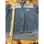 Black Canyon Denim Button Shirt Embroidered Lace Size XL Western‎ Women Vintage Blue Photo 2