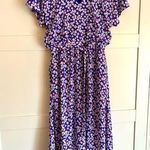 Sienna Sky  short sleeve floral midi dress blue and white size medium Photo 0