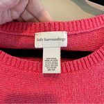 Soft Surroundings  Salmon Pink Slouchy Sweater Tunic Dress One Size Pockets Photo 1