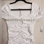 Susana Monaco NEW  Angle Wire Long Sleeve Gathered Top Color- Sugar Size XS Photo 5