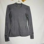 Lululemon Think Fast Long Sleeve Heathered Herringbone Heathered Black Size 4 Photo 1