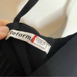 Reformation Ingrid Black Maxi Event Dress Slit Chiffon Strapless Spaghetti Strap Photo 4