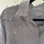 Rails Taylor Florence Striped Cotton Blend Shirt Studded Pearl Embellishment XS Photo 4