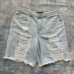 Indigo Rein Light Wash High Rise Distressed Denim Shorts Size 29 / Juniors 11 Photo 0