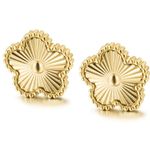 Boutique NEW Floral Etched Stud Earrings PVD Gold Plated 316L Statement Jewelry, 14.7 Photo 1