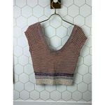 Free People  Multicolored Annie Hall Crochet Sweater Crop Top - Size - Medium Photo 1