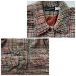 Vintage Y2K Tweed Blazer Jacket Lingenfelter Brill Pink Green Size XL Fringe Photo 5