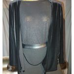 Chetta B Black Velvet Blouse Jacket Top NYC Real Mink Fur Cuff Crossover Photo 11