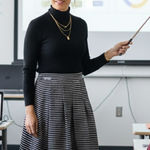 The Limited  Black White‎ Stripe Pleated Midi Skirt Size 8 Photo 0