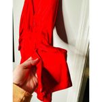 MARISSA WEBB Satin Red Tie Front V Photo 4